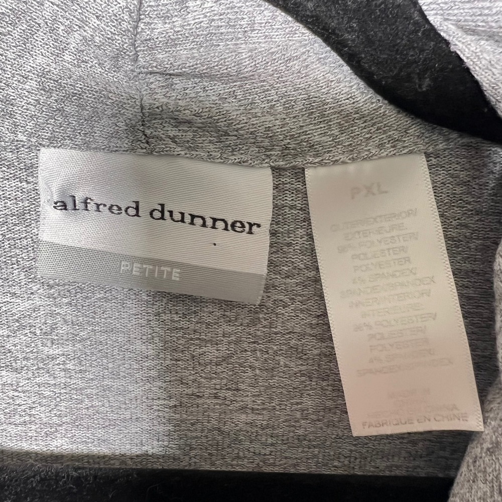 Alfred Dunner Petite Womens Cardigan Sweater Grey Size PXL Open Front - Picture 2 of 5